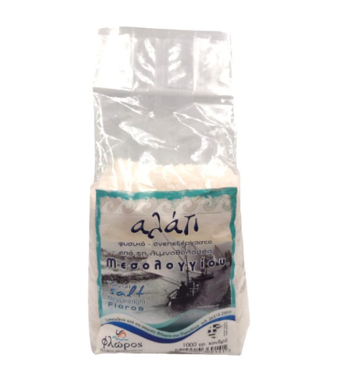 -1000-gr Φυσικό ανεπεξέργαστο αλάτι Μεσολογγίου ΧΟΝΔΡΟ (1000 gr) -Αλάτι Φλώρος- - Image 1