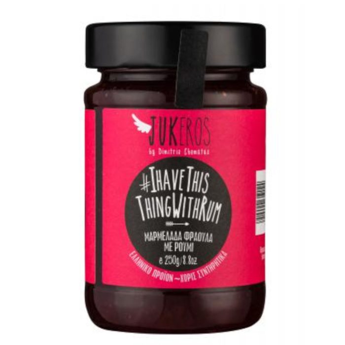 IDISMA___ΦΡΑΟΥΛΑ ΡΟΥΜΙ ΤΕΛΙΚΟ Μαρμελάδα Φράουλα με Ρούμι και Καστανή Ζάχαρη 250γρ -Jukeros- - Image 1