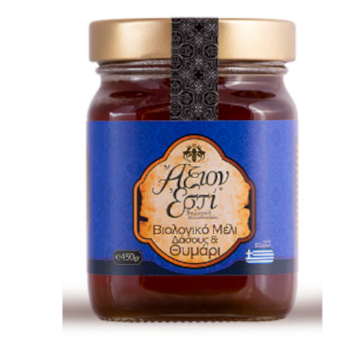 Βιολογικό Μέλι Δάσους & Θυμάρι 450γρ -Άξιον Εστί- - Image 1