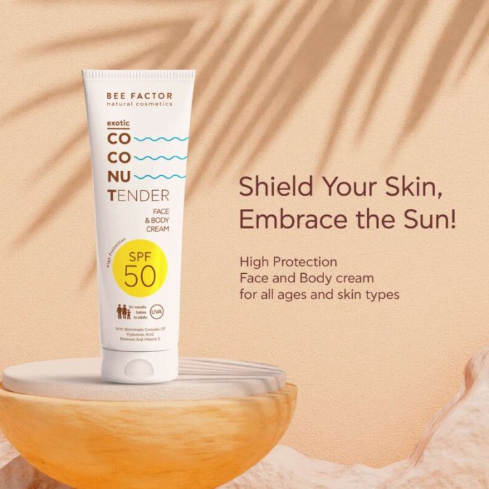 Αντηλιακή Κρέμα SPF50 Προσώπου & Σώματος – 150ml (κατάλληλη από 12 μηνών) -bee factor- - Image 2