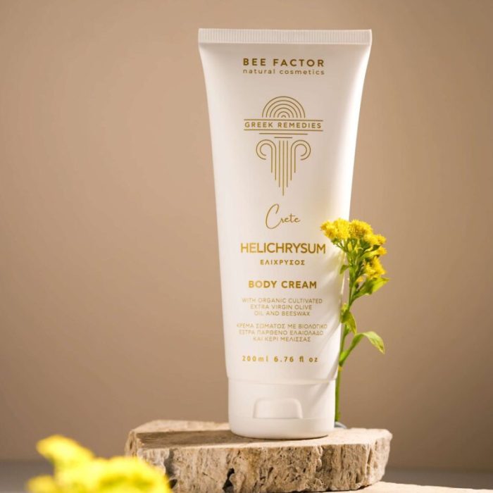 Greek Remedies | Κρέμα Σώματος Με Εκχύλισμα Ελίχρυσου Κρήτης – 200ml -bee factor- - Image 2
